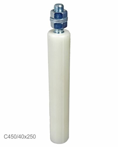 Nylonový vodicí váleček ø42, H-250 mm, závit M18 pro horní vedení posuvné brány